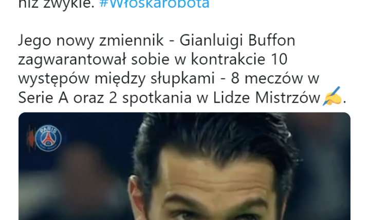 Ciekawa KLAUZULA w kontrakcie Buffona z Juventusem